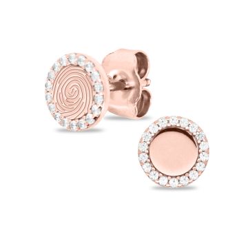 Gem engraving ear studs