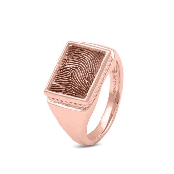 Rim Rectangular Fingerprint Ring