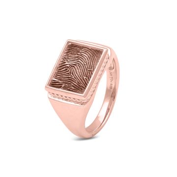 Rim Rectangular Fingerprint Ring