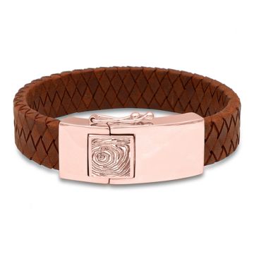 Large Clasp Leather Fingerprint Bracelet