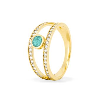 Double Band Gems Ring
