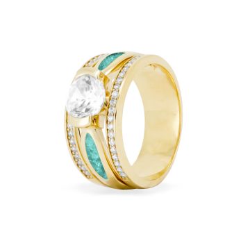 Multiple gem ring with two compartments