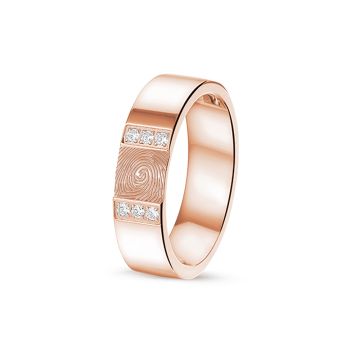 Polished Gem Fingerprint Ring (Steel)